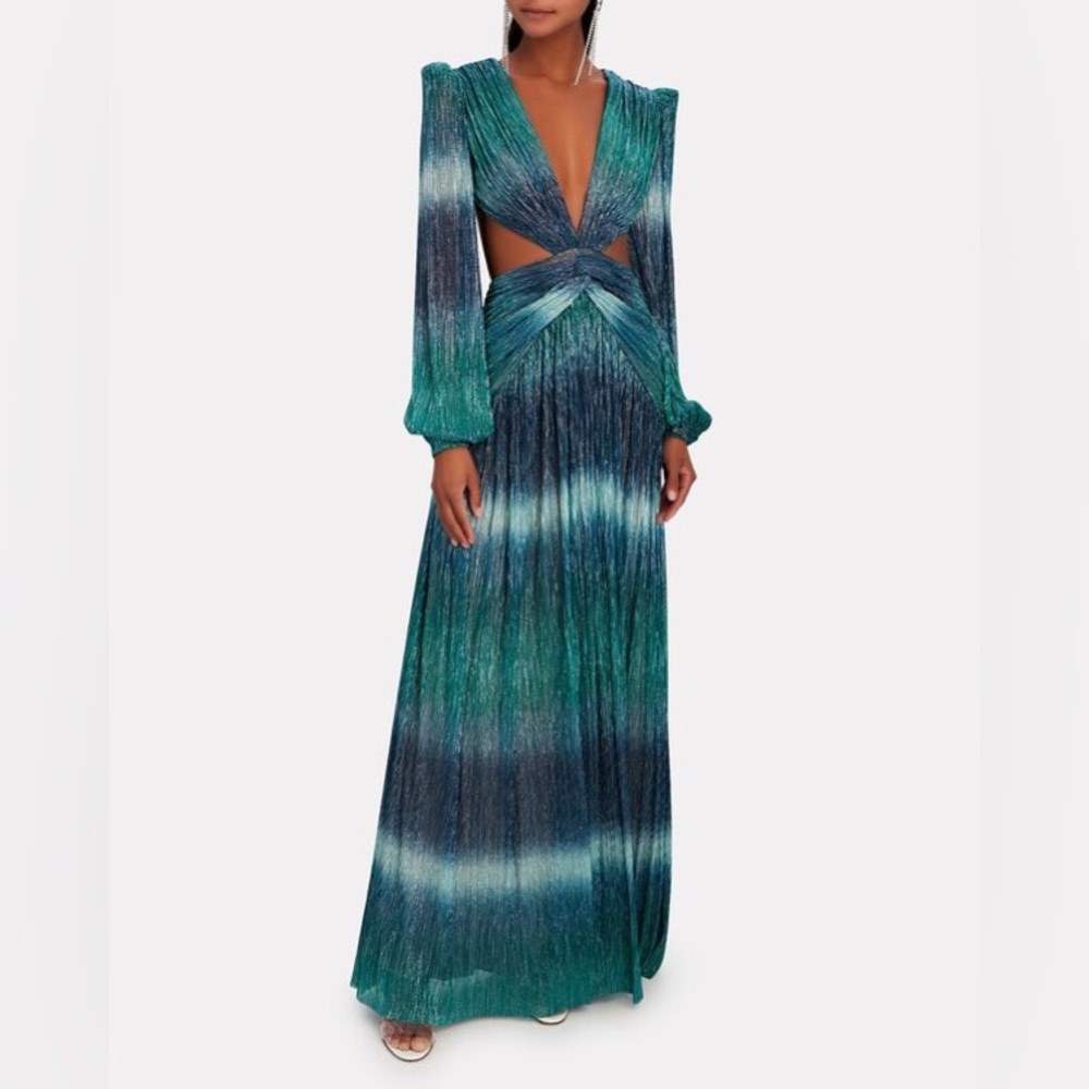 PATBO Ombré Plissé Cut-Out Maxi Dress - rehearsal/wedding guest